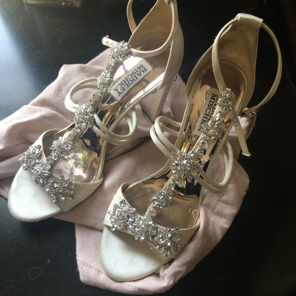 Badgley Mischa Ivory Bridal Heels 7.0